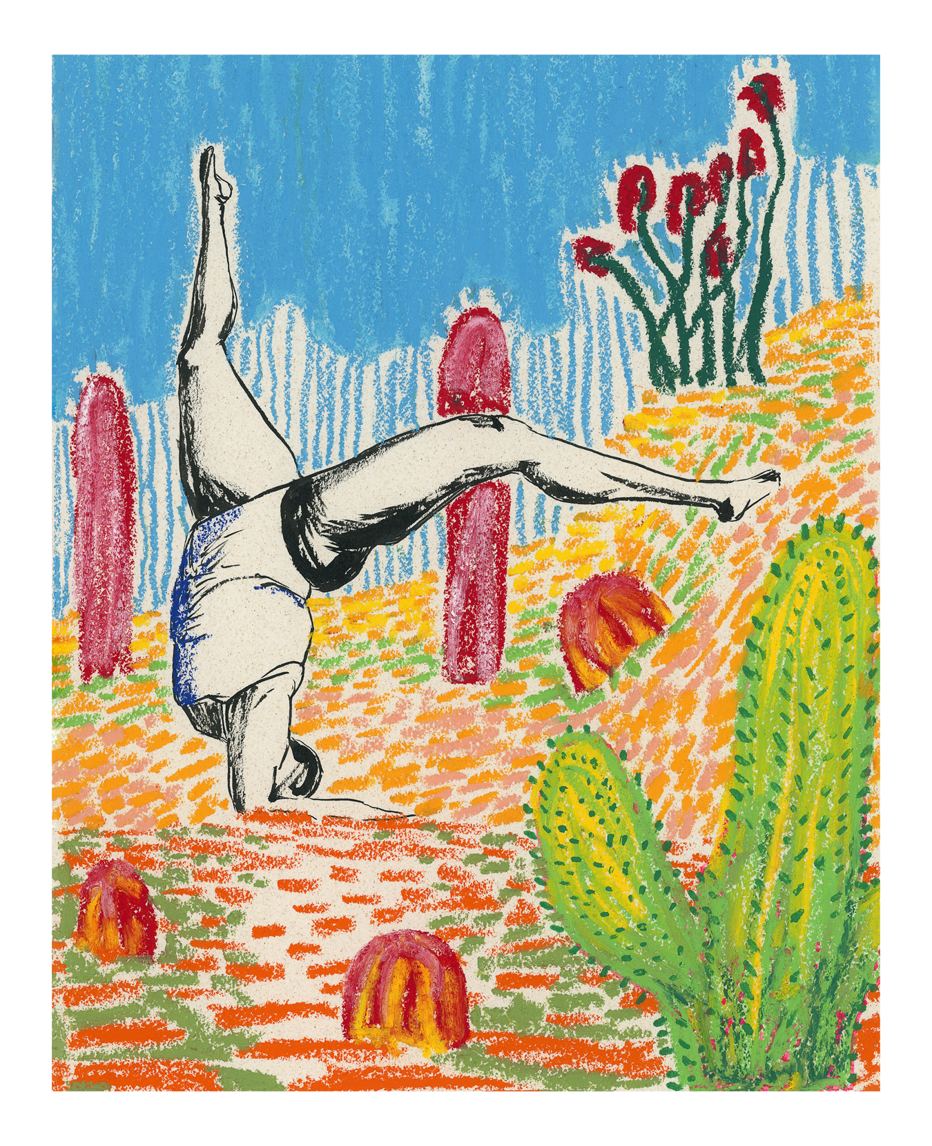 Headstand in the Desert-Colorful