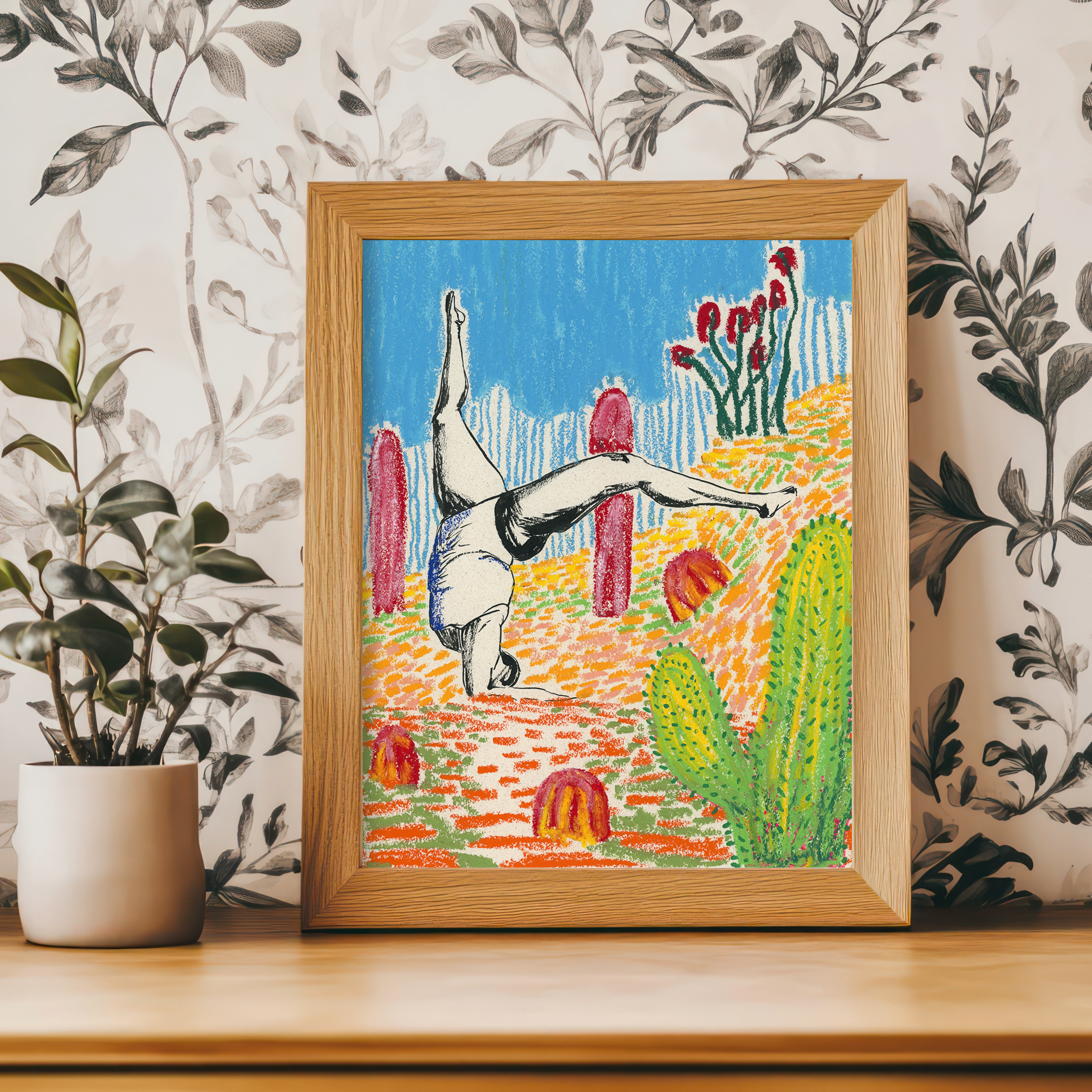 Headstand in the Desert-Colorful