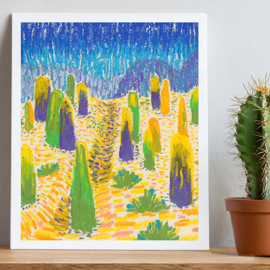 Blue/Yellow Desert Landscape