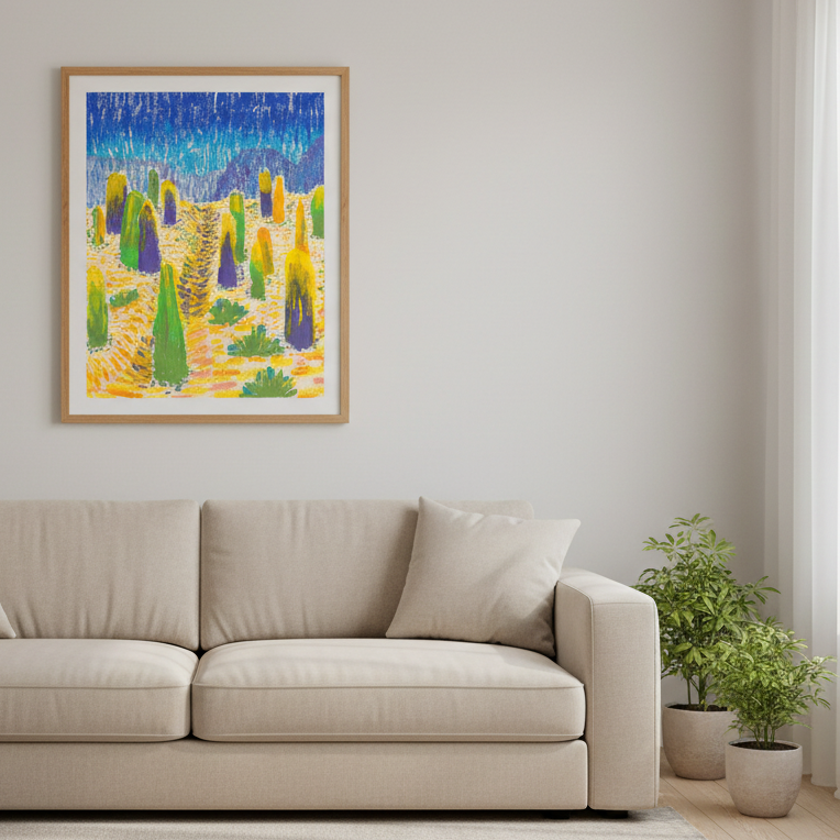 Blue/Yellow Desert Landscape