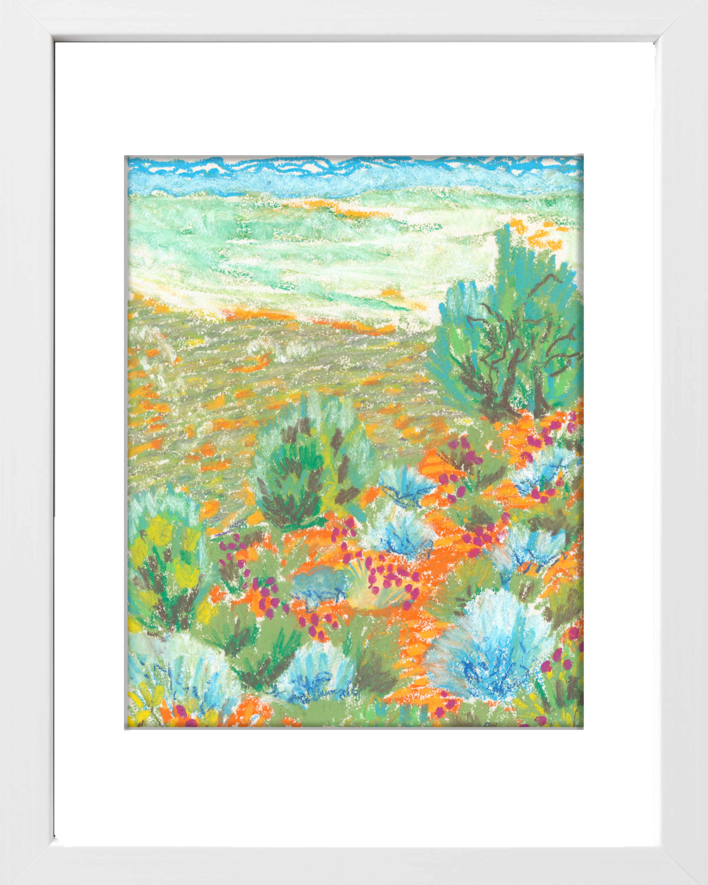 Olive Green Brush Landscape (Impressionist)