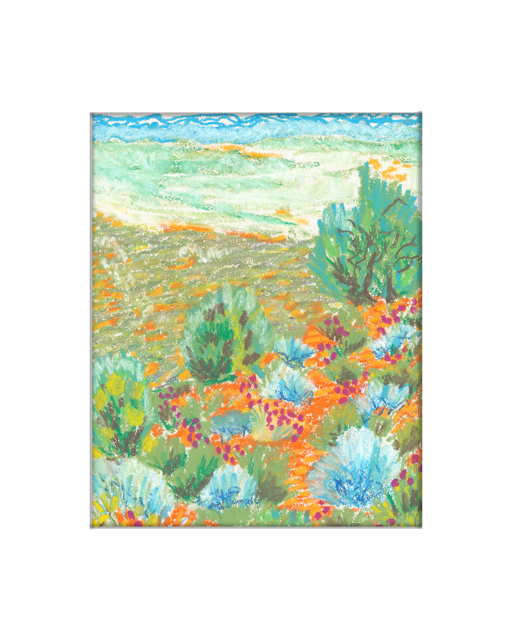 Olive Green Brush Landscape (Impressionist)