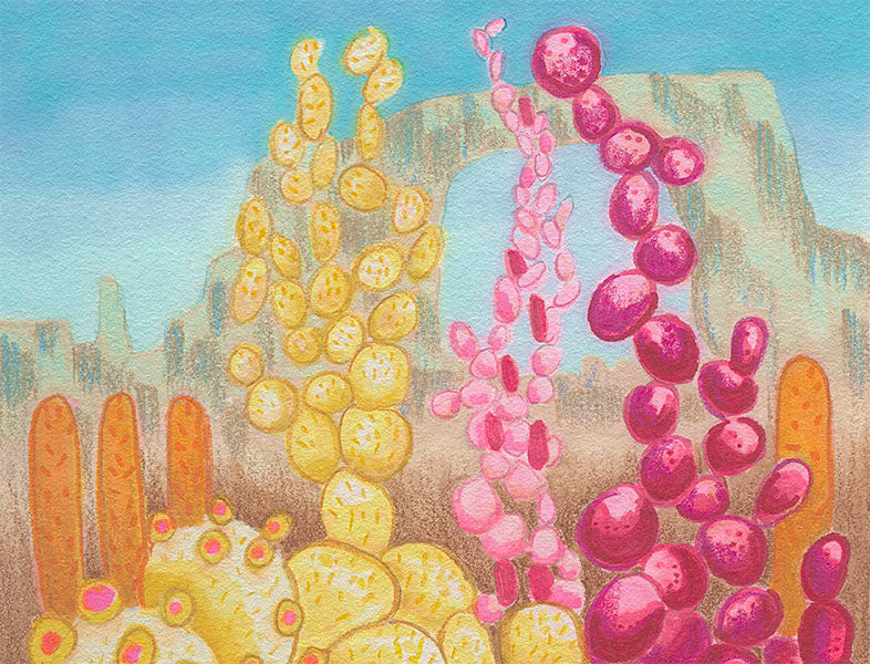Yellow/Pink/Orange Cactus Landscape