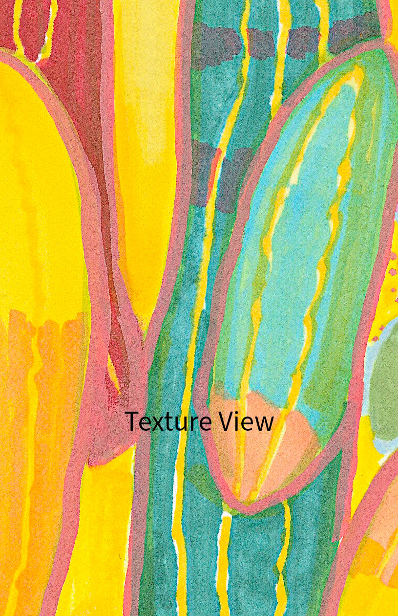 Multicolor Stripey Cactus Poster