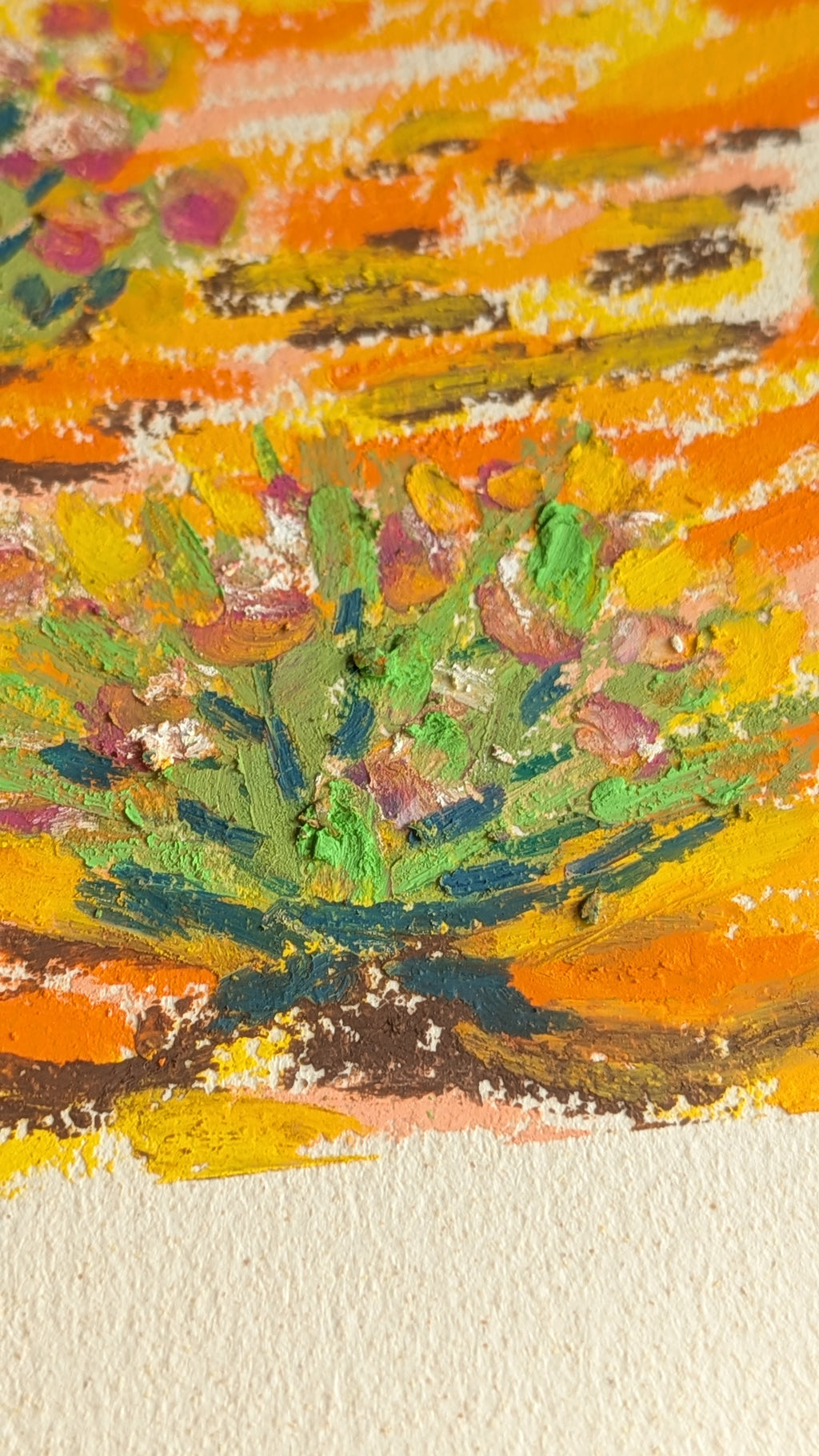 Yellow/Orange Field with Cacti (Impressionist)