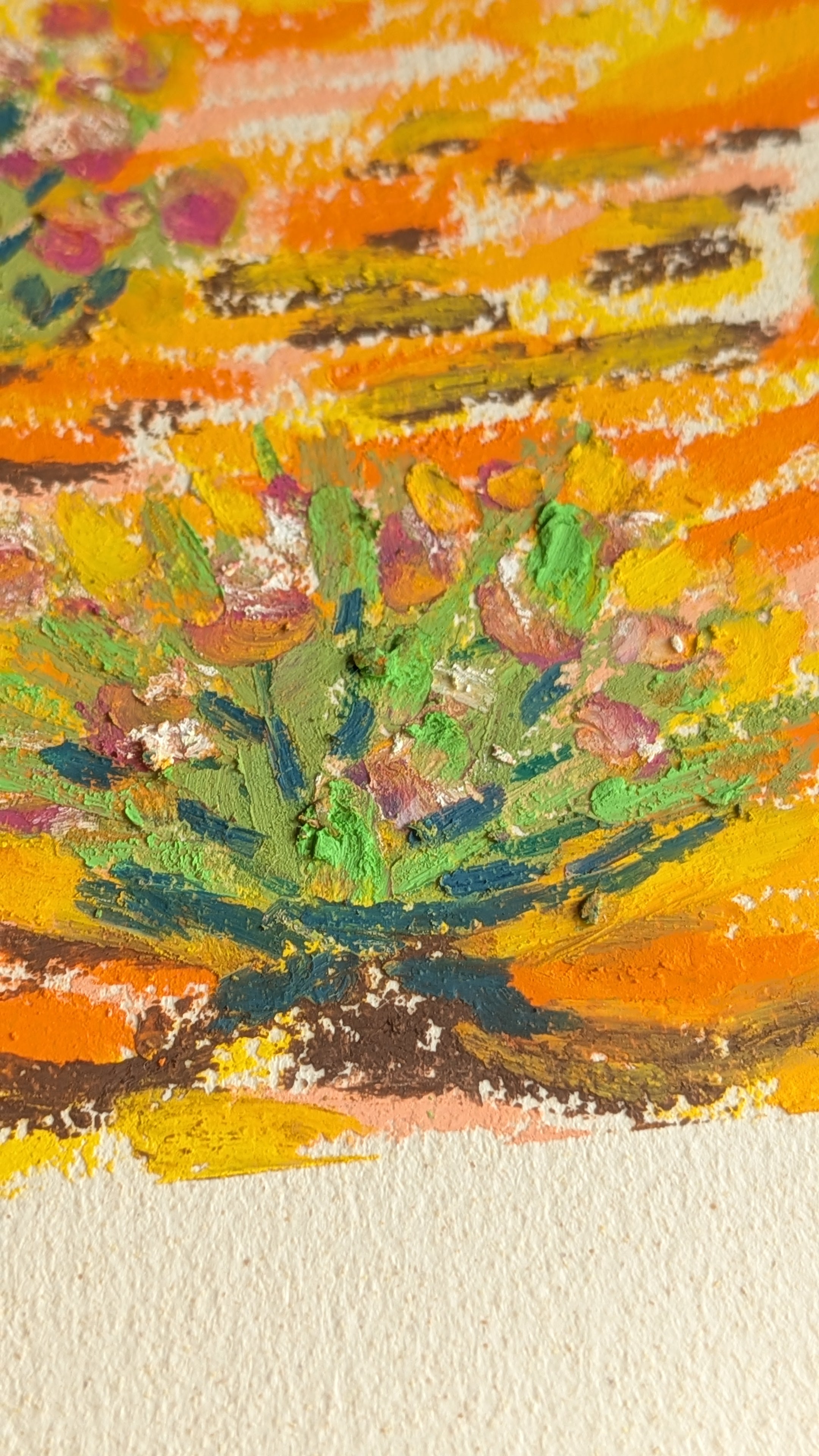 Yellow/Orange Field with Cacti (Impressionist)