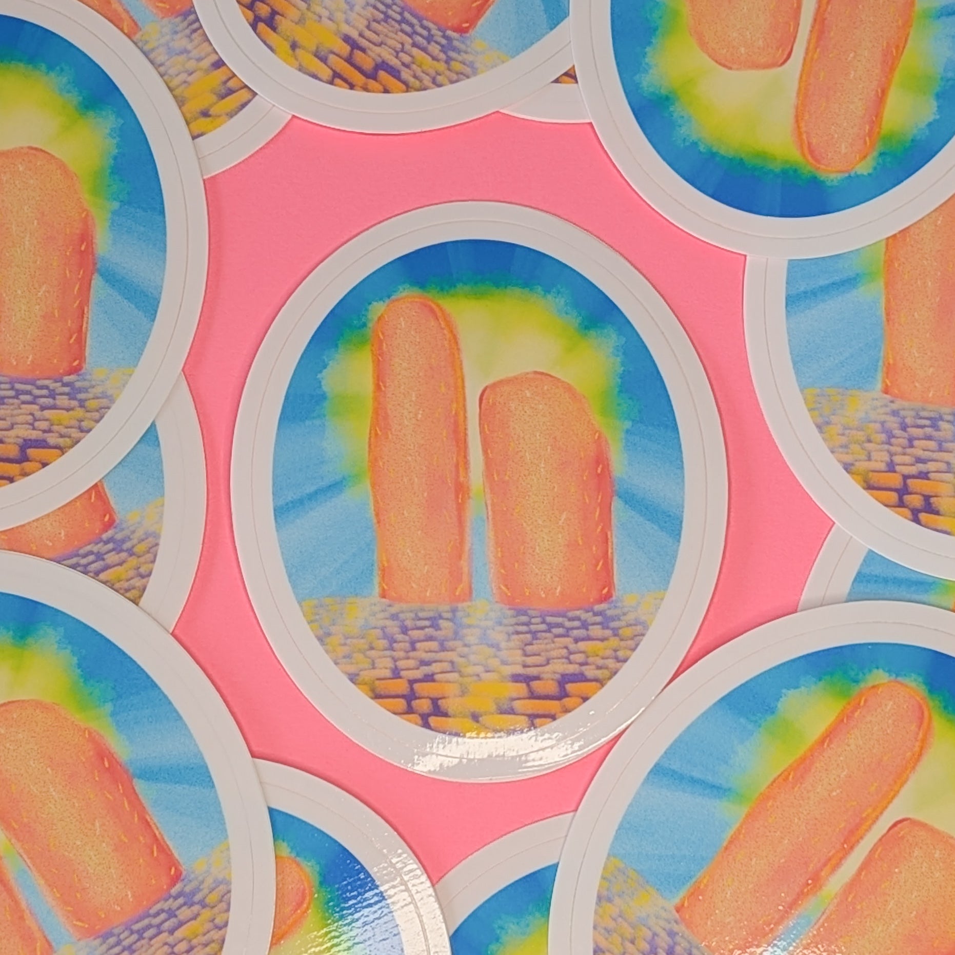 Orange Cactus Sun Glow Sticker