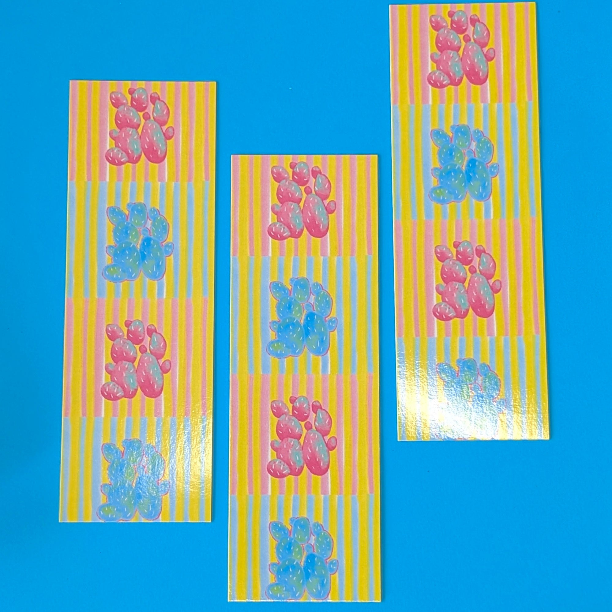 Pink and Blue Cacti Bookmark
