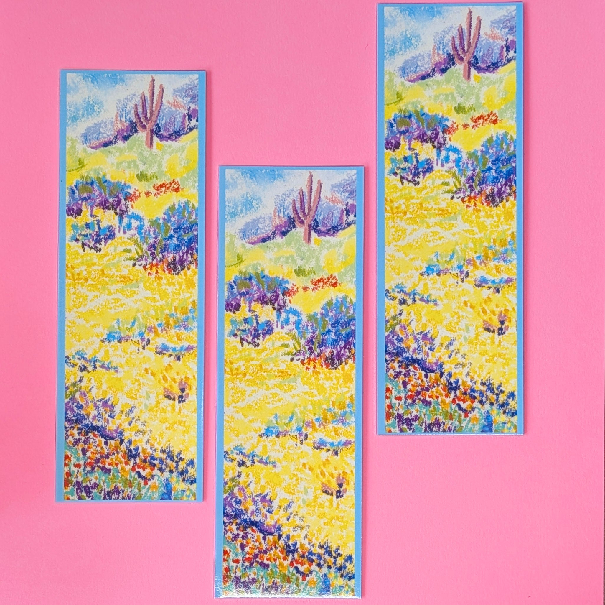 Yellow with Purple Saguaro Bookmark