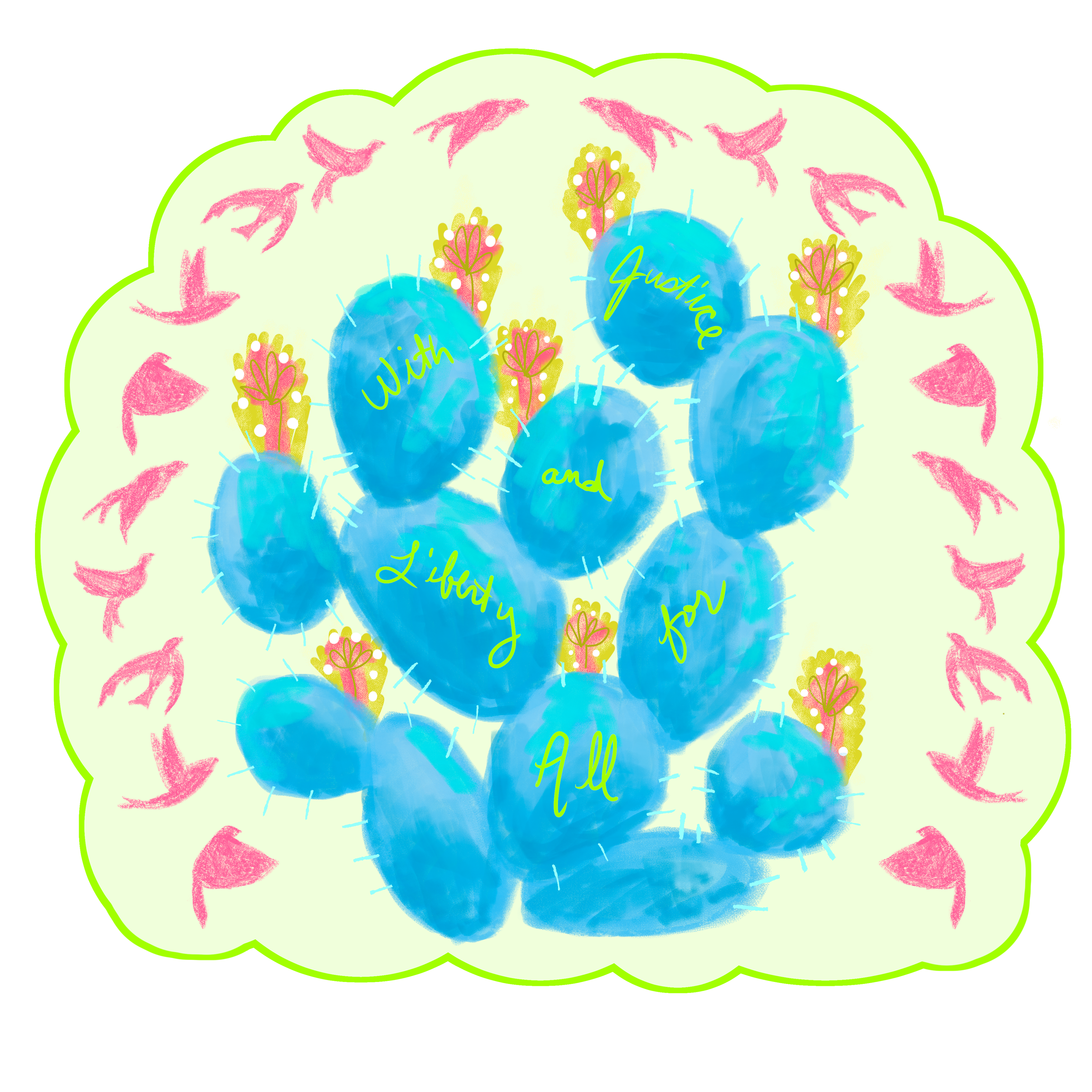 With Liberty and Justice for All (Sticker)