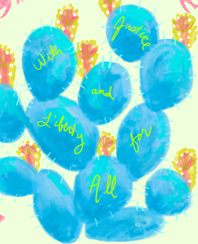 With Liberty and Justice for All (Sticker)